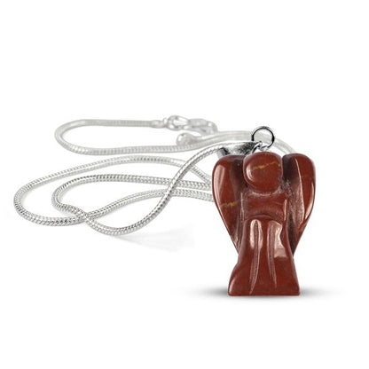 Natural Crystal Stone Angel Shape Pendant Size 20-25 mm with Metal Chain