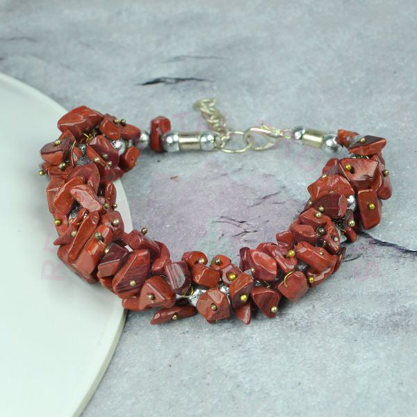 Natural Crystal Stone Adjustable Chip Beads Bracelet