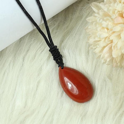 Natural Crytal Stone Drop Shape Pendant with Thrad for Unisex
