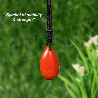 Natural Crytal Stone Drop Shape Pendant with Thrad for Unisex