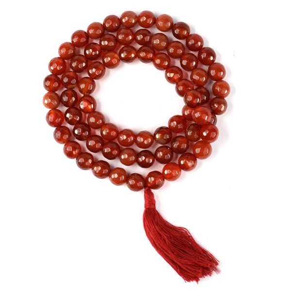 Natural Crystal Stone 10 mm Faceted Beads Mala for Unisex