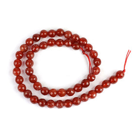 Red Onyx 8mm faceted loose beads strand