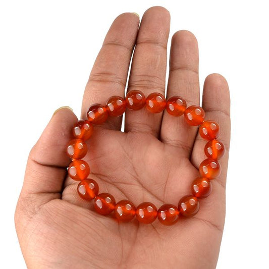 Red Onyx 10 mm Round Bead Bracelet
