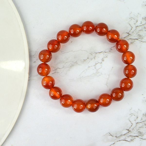 Red Onyx 10 mm Round Bead Bracelet