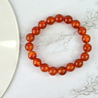 Red Onyx 10 mm Round Bead Bracelet