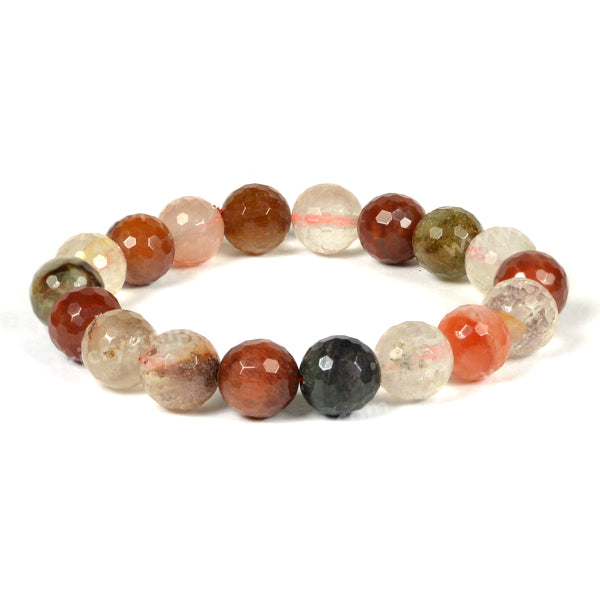 Natural Crystal Stone 12 mm Faceted Beads Bracelet