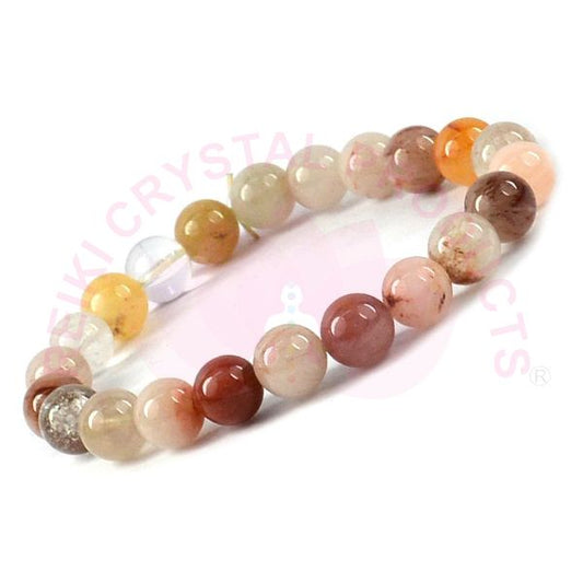 Natural Crystal Stones 8 mm Round Bead Bracelet