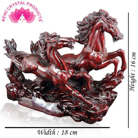 Two / 2 Big Red Running Horses