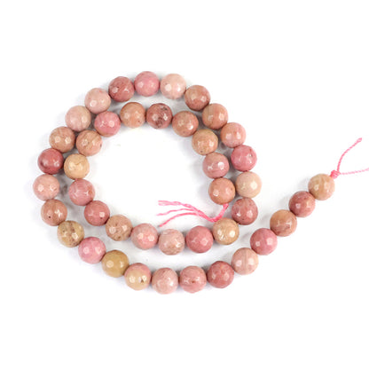Rhodochrosite 8 mm faceted beads for bracelet making