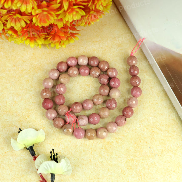 Natural Rhodochrosite beads for bracelet mala making