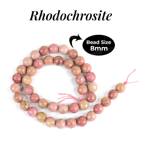 Natural Rhodochrosite faceted beads for DIY necklace