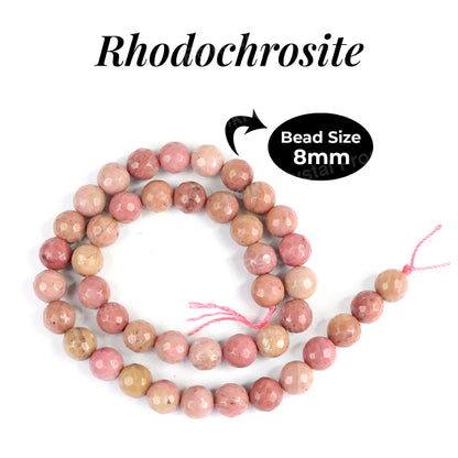 Natural Rhodochrosite faceted beads for DIY necklace