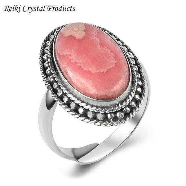 Natural Adjustable Gemstone Silver Ring for Unisex
