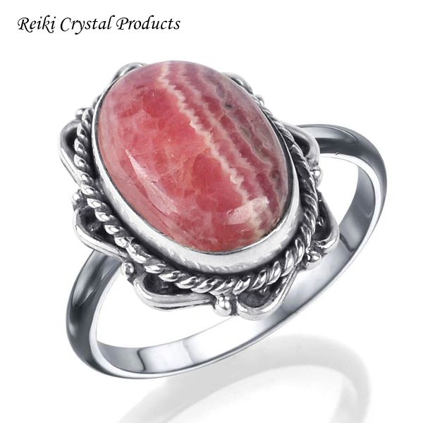Natural Crystal Gemstone Adjustable Silver Ring