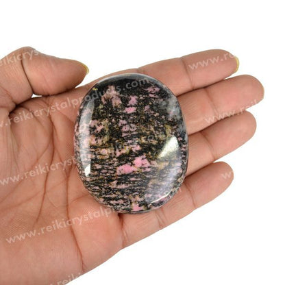 Natural Rhodonite Palm Stone 5 cm Healing Crystal
