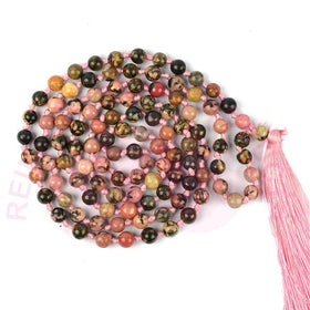 Rhodonite Crystal Mala