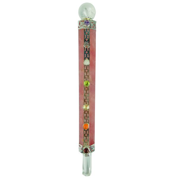Rose Quartz Chakra Beads Healing Wand