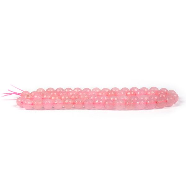 Rose Quartz 6 mm Faceted Loose Beads 65-70 pcs for Making Bracelet Mala Necklaces