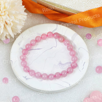 Natural Crystal Stones 8 mm Round Bead Bracelet