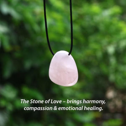 Natural Crystal Stone Tumble Pendant with Thread for Unisex