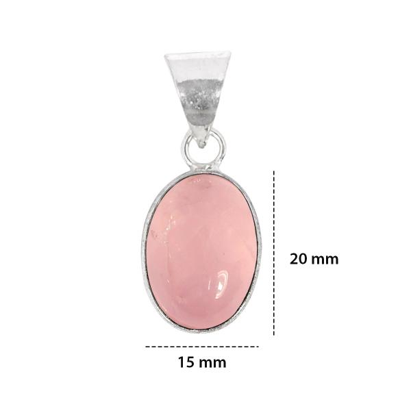 Natural Rose Quartz Oval Shape Pendant Locket with Metal Chain for Unisex