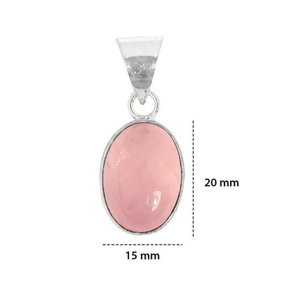 Natural Rose Quartz Oval Shape Pendant Locket with Metal Chain for Unisex