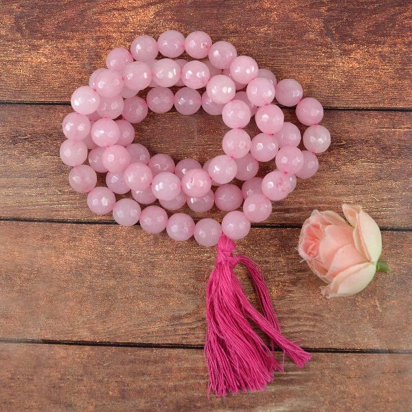 Natural Crystal Stone 10 mm Faceted Beads Mala for Unisex