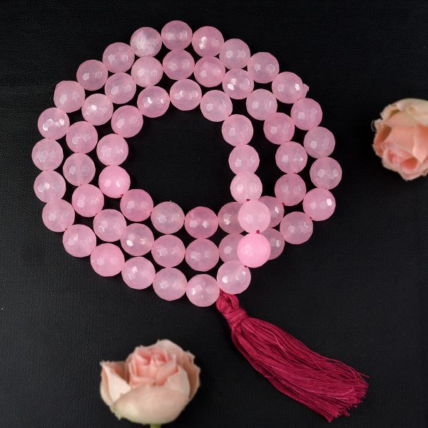 Natural Crystal Stone 12 mm Faceted Beads Mala for Unisex
