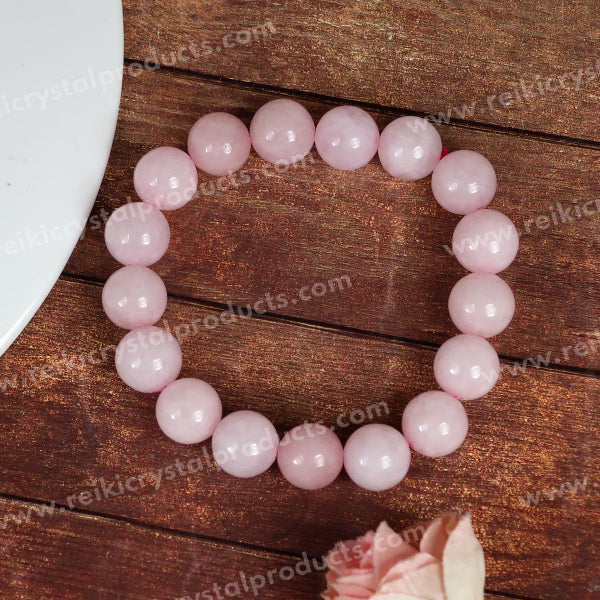 Natural Crystal Stone 12 mm Round Beads Bracelet