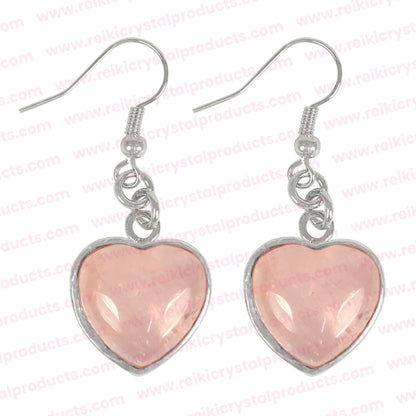 Natural Crystal Stone Heart Frame Shape Earrings for Girls Women