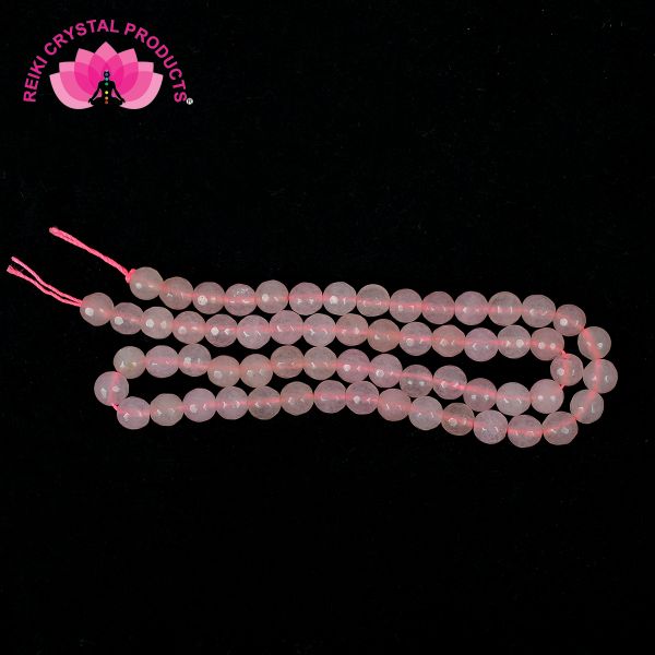Rose Quartz 6 mm Faceted Loose Beads 65-70 pcs for Making Bracelet Mala Necklaces