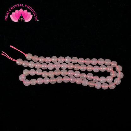 Rose Quartz 6 mm Faceted Loose Beads 65-70 pcs for Making Bracelet Mala Necklaces