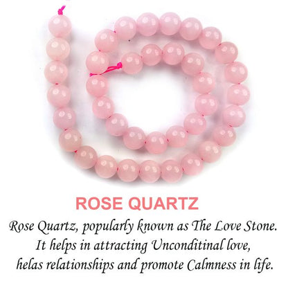 Natural Crystal Stone 10 mm Round Loose Beads 35-40 pcs for Making Bracelet Mala Necklaces