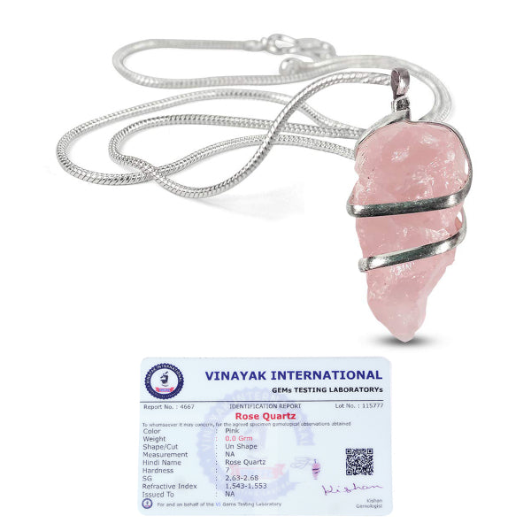 Certified AAA Quality Natural Wire Wrapped Pendant - Locket with Metal Chain
