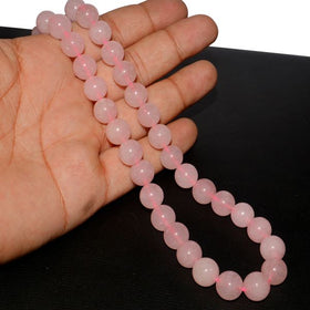 Rose Quartz gemstone 10mm round beads strand with soft pink color