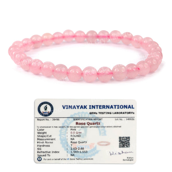 Certified Natural Crystal Stones 6 mm Round Bead Bracelet Energized By Reiki Grand Master