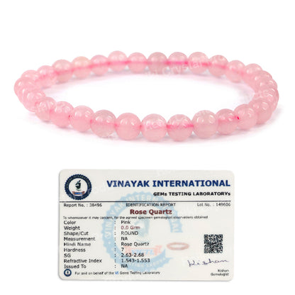 Certified Natural Crystal Stones 6 mm Round Bead Bracelet Energized By Reiki Grand Master