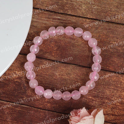 Natural Crystal Stone 8 mm Faceted Bead Bracelet for Unisex