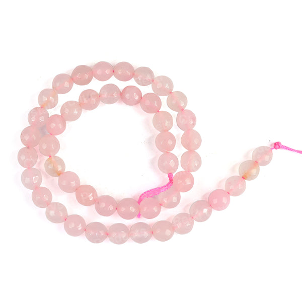 Natural Crystal Stone 8 mm Faceted Loose Beads 45-50 pcs for Making Bracelet Mala Necklaces