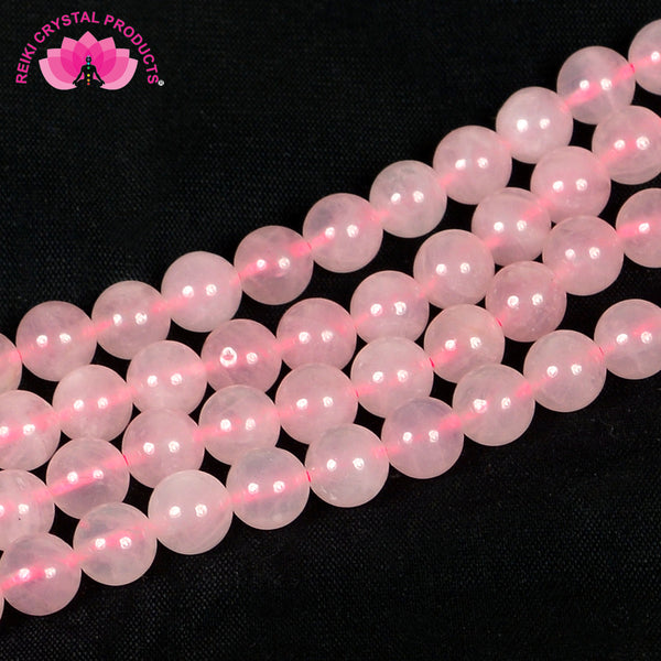 Rose Quartz 8 mm Round Loose Beads 45-50 pcs for Making Bracelet Mala Necklaces