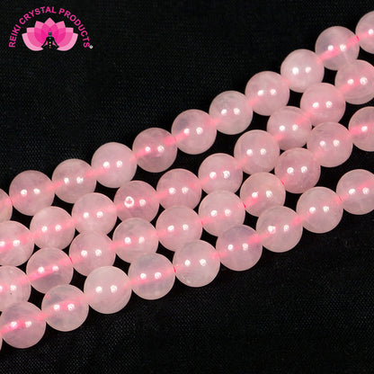 Rose Quartz 8 mm Round Loose Beads 45-50 pcs for Making Bracelet Mala Necklaces