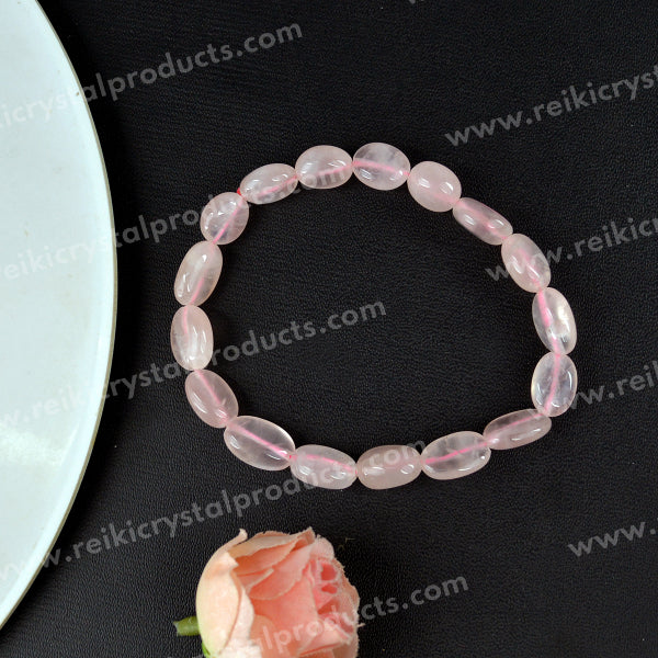 Natural Crystal Stone Oval Beads Bracelet