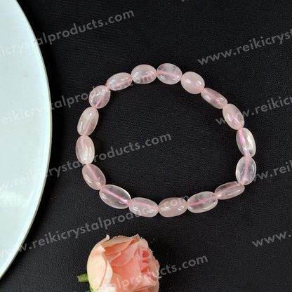 Natural Crystal Stone Oval Beads Bracelet