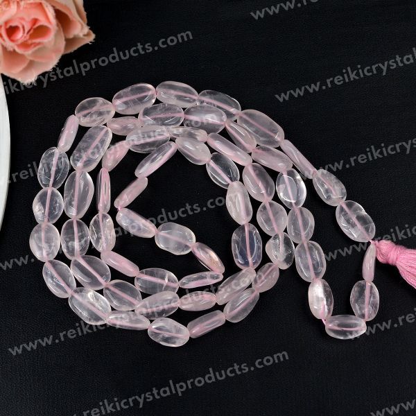 Natural Crystal Stone Oval Beads Mala for Unisex