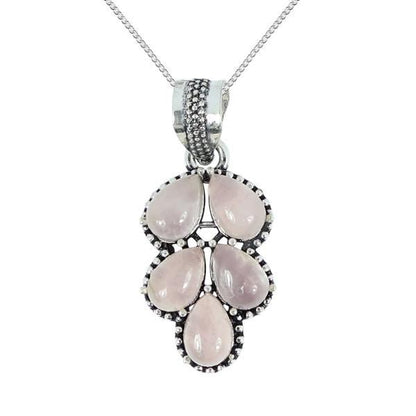 Natural Gemstone Crystal Pendant Locket with Chain for Women Girls