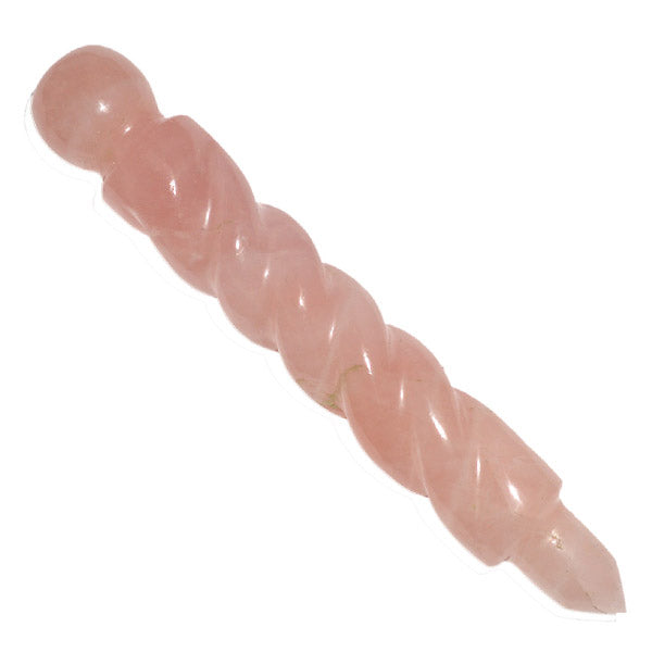 Rose Quartz Spiral Healing Wand