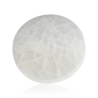 Selenite Crystal stone Charging Plate for Reiki Crystal Cleansing Size 7.6 cm (3 inch)