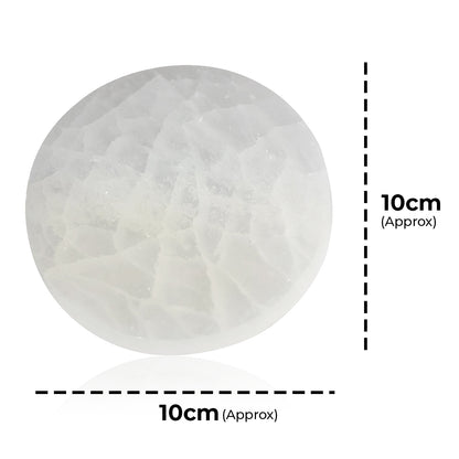 Selenite Crystal stone Charging Plate for Reiki Crystal Cleansing Size 7.6 cm (3 inch)