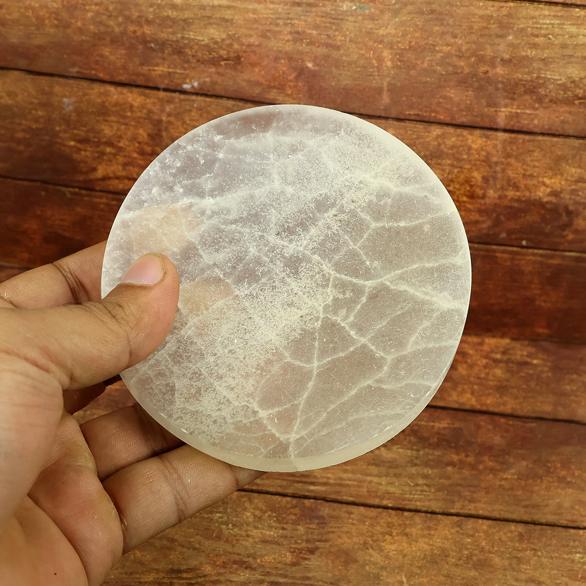 Selenite Crystal stone Charging Plate for Reiki Crystal Cleansing Size 7.6 cm (3 inch)