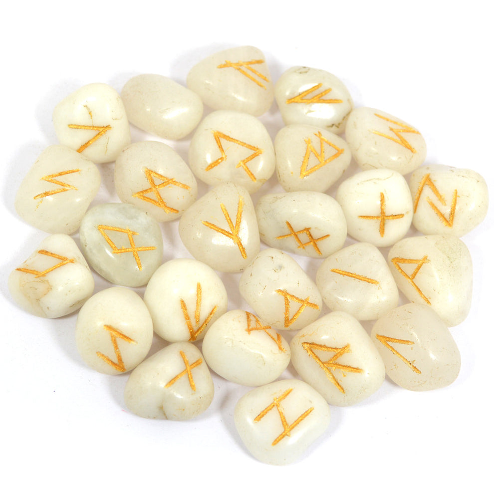 Natural Stone Tumble Shape Rune Set 25 Pc